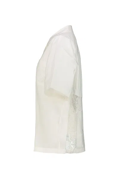 Marine Serre Bowling Shirt In Regenerated Household Linen