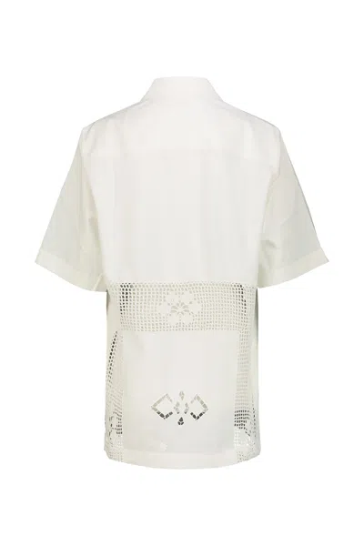 Marine Serre Bowling Shirt In Regenerated Household Linen