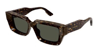 Pre-owned Gucci Tortoise Square Frame Sunglassesfr) In Havana/green (gg1529s/002
