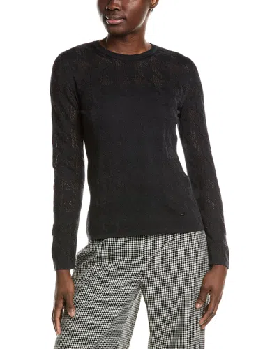Akris Jacquard Mesh Wool & Silk-blend Top In Black
