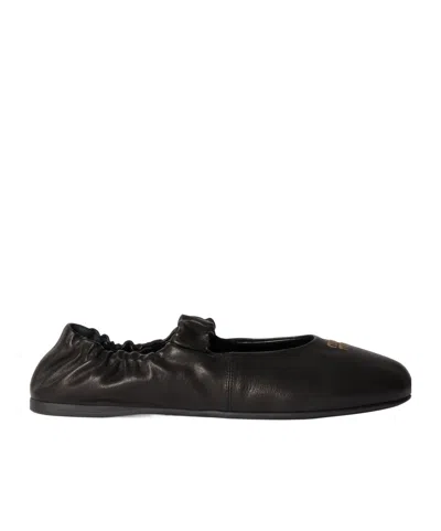 Miu Miu Logo Ballerina In Black