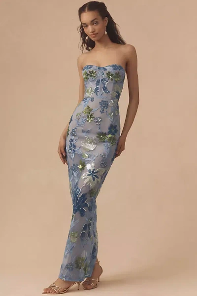 Bronx And Banco Dahlia Sequin Floral Column Gown