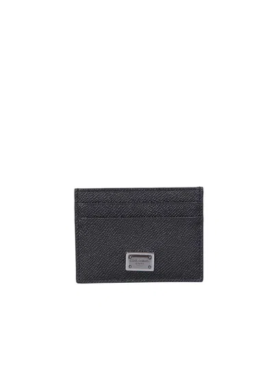 Dolce & Gabbana Black Textured Calf Leather Bi-fold Wallet