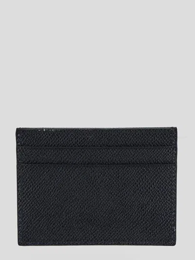 Dolce & Gabbana Black Textured Calf Leather Bi-fold Wallet