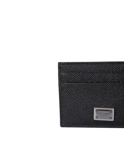 Dolce & Gabbana Black Textured Calf Leather Bi-fold Wallet
