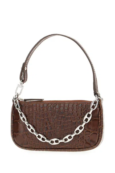 By Far Chocolate Leather Rachel Handbag