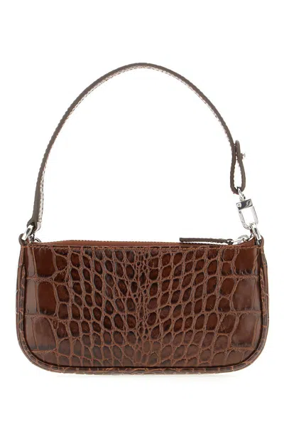 By Far Chocolate Leather Rachel Handbag