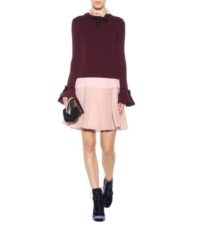 Shop Roksanda Cashmere And Wool Sweater With Velvet In Lurguedy
