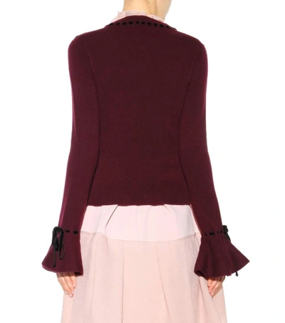 Shop Roksanda Cashmere And Wool Sweater With Velvet In Lurguedy