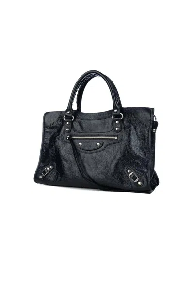 Balenciaga Small Leather Le City Top-handle Bag In Black