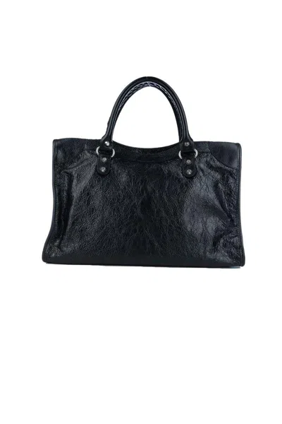 Balenciaga Small Leather Le City Top-handle Bag In Black