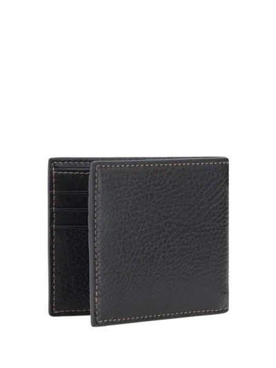 Brunello Cucinelli Black Bi-fold Cardholder In Leather Men