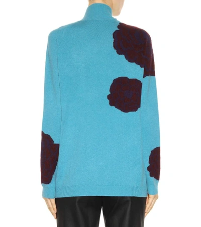 Shop Etro Wool And Cashmere Turtleneck Sweater In Turquoise