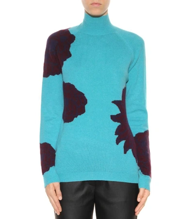 Shop Etro Wool And Cashmere Turtleneck Sweater In Turquoise