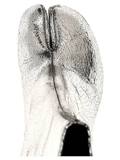 Maison Margiela Tabi Split-toe Crinkled Metallic Patent-leather Ankle Boots