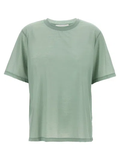 Victoria Beckham Embroidered Logo Crew Neck T-shirt In Green
