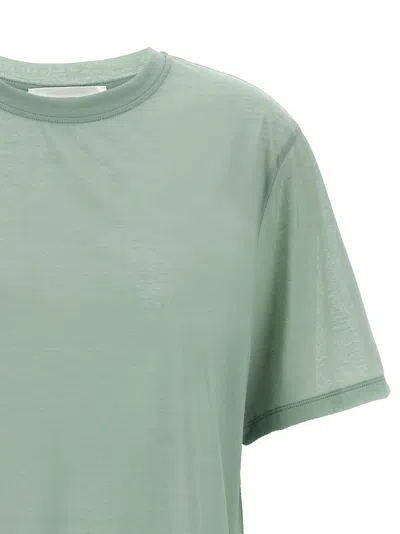 Victoria Beckham Embroidered Logo Crew Neck T-shirt In Green
