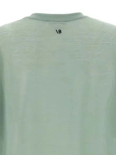 Victoria Beckham Embroidered Logo Crew Neck T-shirt In Green