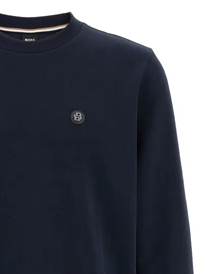 Hugo Boss Mens Boss Branded Crewneck Cotton-blend Sweatshirt