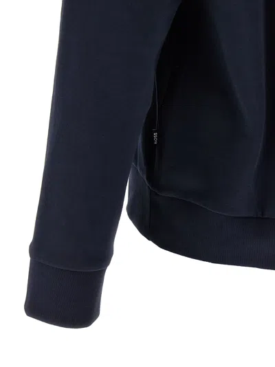 Hugo Boss Mens Boss Branded Crewneck Cotton-blend Sweatshirt