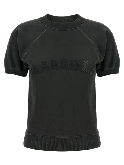 Maison Margiela Deconstructed Logo Sweatshirt With Ribbed Finish