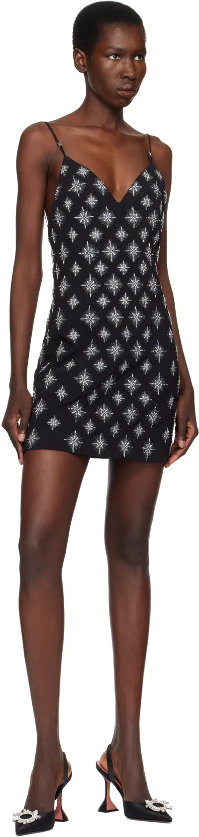 Amina Muaddi Womens Black Rosie Crystal-embellished Leather Sling-back Courts