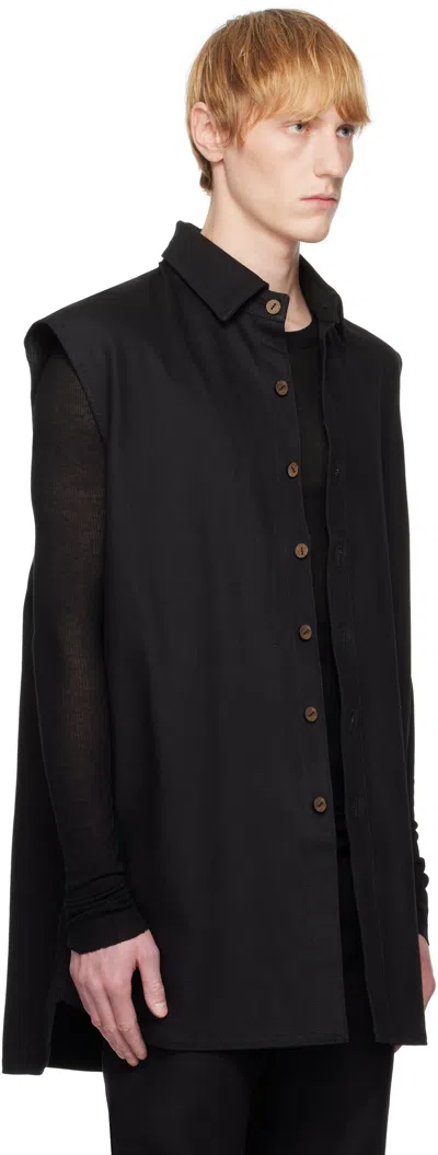 A Diciannoveventitre Black Jane Sleeveless Denim Vest