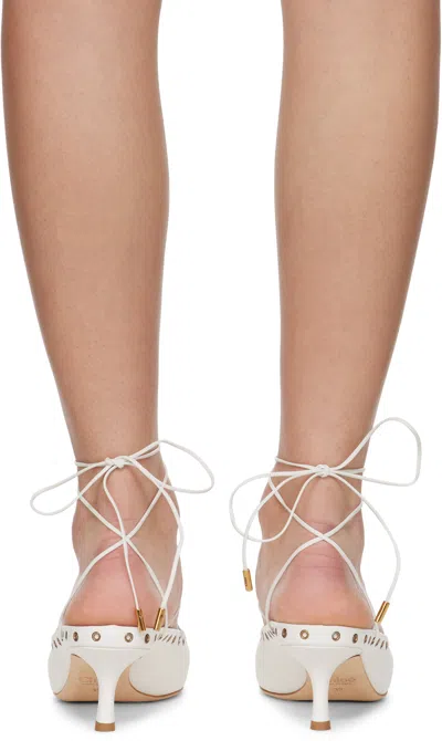 Chloé Chloe Ghilies Tie-up Leather Sandals In White