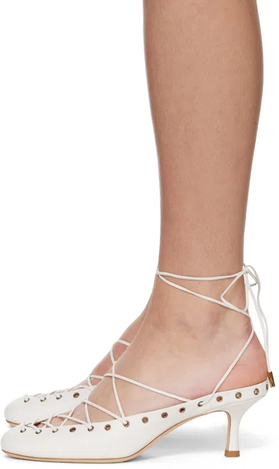 Chloé Chloe Ghilies Tie-up Leather Sandals In White