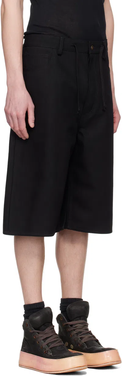 A Diciannoveventitre Black Mark Denim Shorts
