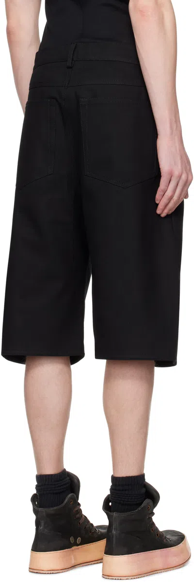 A Diciannoveventitre Black Mark Denim Shorts