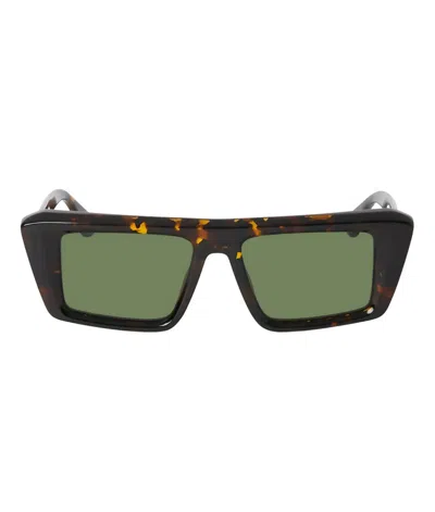 Off-white Bold Rectangular Acetate Sunglasses With Tortoiseshell Pattern