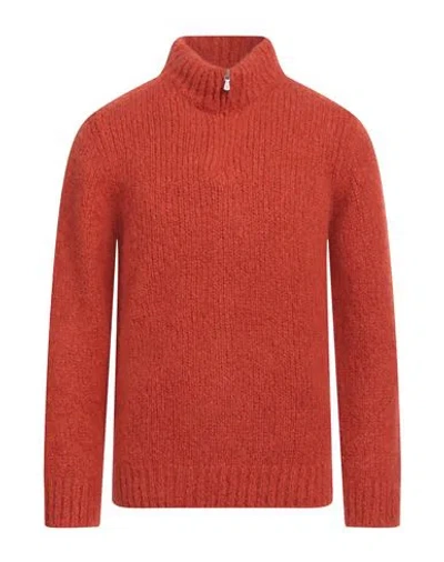 Eleventy Platinum Man Turtleneck Orange Size 3xl Cashmere, Alpaca Wool, Silk