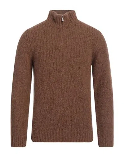 Eleventy Platinum Man Turtleneck Camel Size 3xl Cashmere, Alpaca Wool, Silk