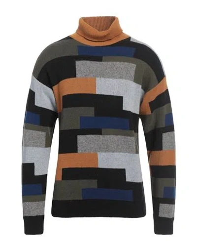 Sun House Man Turtleneck Camel Size Xl Wool, Polyamide