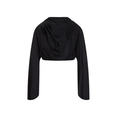 Rick Owens Draped Tech Fabric Top With Button Detail