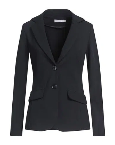 Caractere Caractère Woman Blazer Midnight Blue Size 10 Viscose, Polyamide, Elastane In Blue