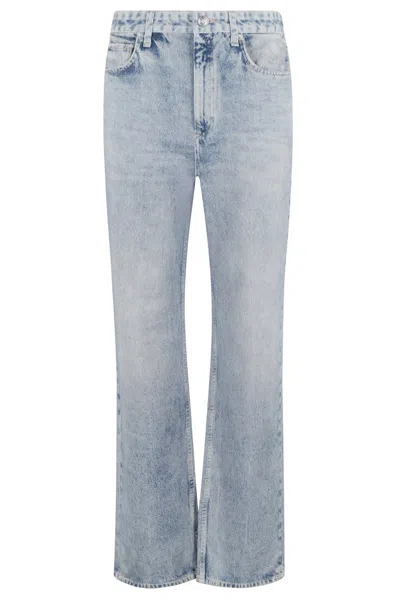 Rag & Bone Logan Raw Hem Textured Wide Leg Jeans