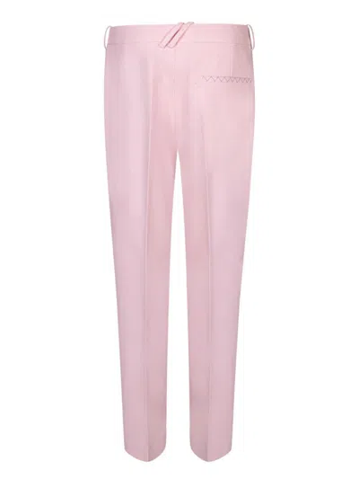Burberry Wool Cigarette Pants With Pleats