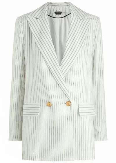 Alice And Olivia Arias Linen-blend Blazer In White