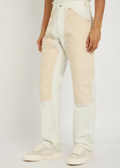 Cherry Los Angeles Straight-leg Double-knee Cotton-canvas Trousers In White