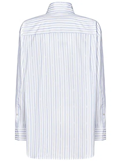 Alexander Mcqueen Stripe Skull Embroidered Button Down Shirt