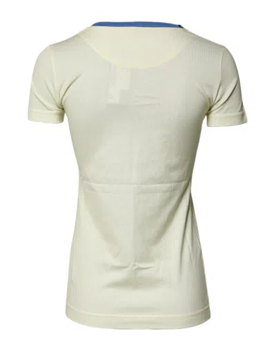 Dolce & Gabbana Yellow Havanity Round Neck Tee Cotton T-shirt