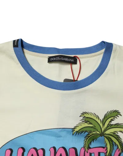 Dolce & Gabbana Yellow Havanity Round Neck Tee Cotton T-shirt