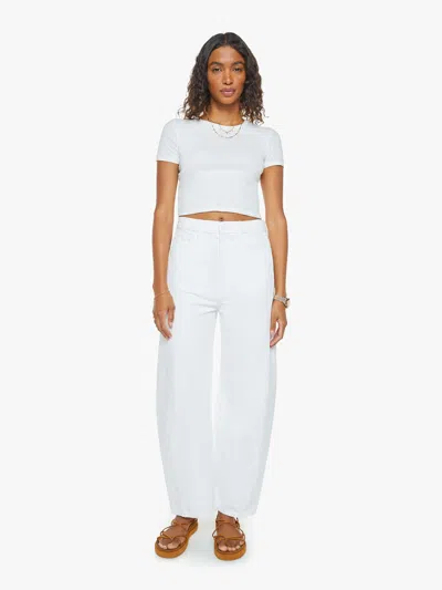 Mother Womens The Full-pipe Ankle High-rise Denim Jeans Picket Fence In White