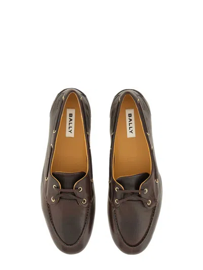 Bally Black Heel Derby Shoes In Brown