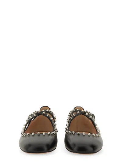 Bally Beliska Studded Leather Ballet Flats