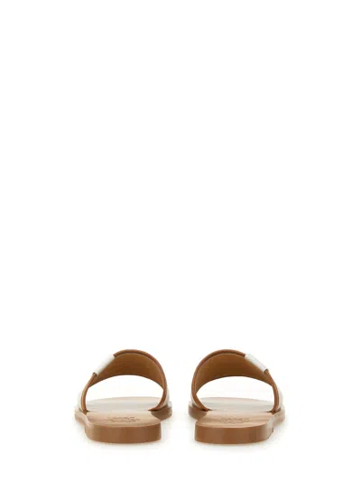 Bally Logo Patch Open-toe Slides In Brown