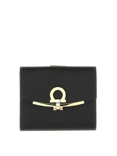 Ferragamo Gancini Wallet Gold-tone Hardware