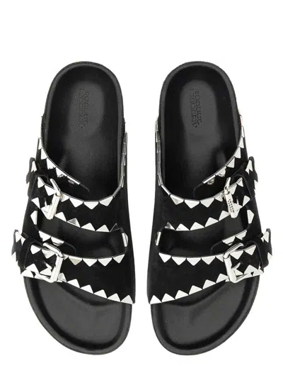 Isabel Marant Lennyo Flat Leather Sandals With Metal Accents